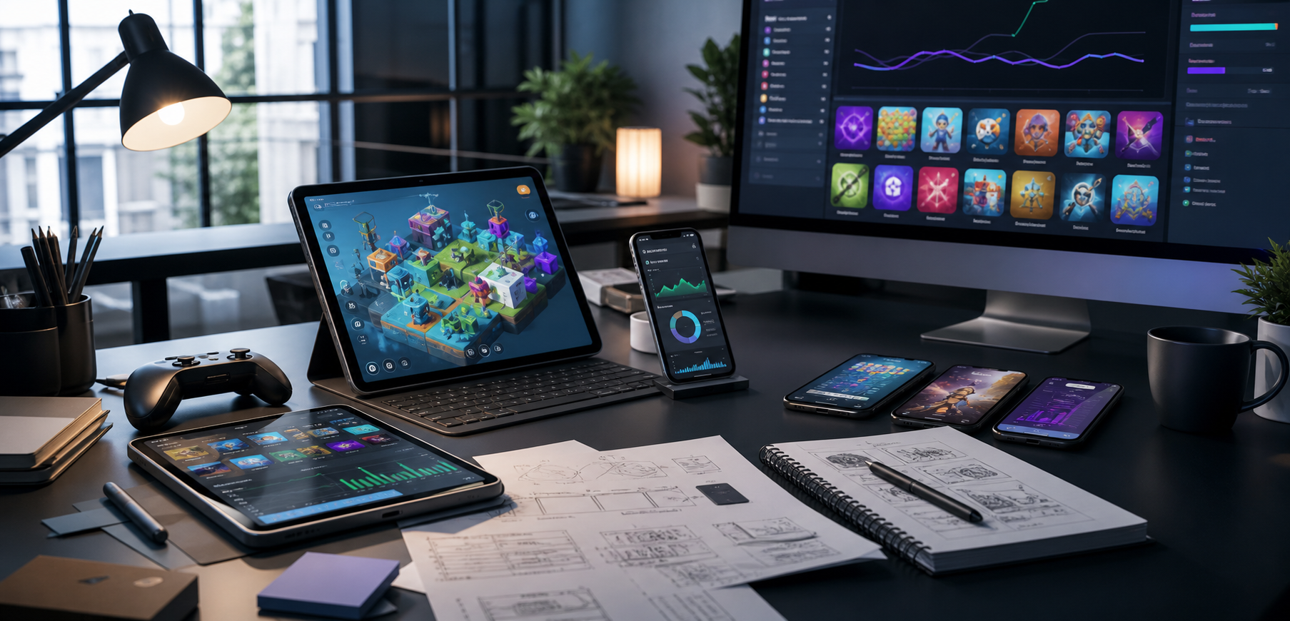 FingerNic Studio game production workspace