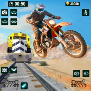 Bike vs Train Race Challenge: 3D Train Racing Game